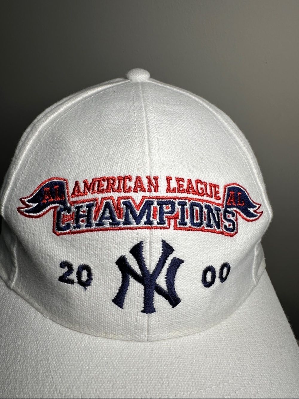 New York Yankees 2000 American League Champions White Baseball Cap - Picture 2 of 8